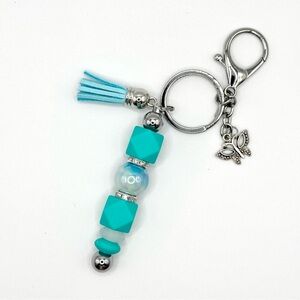 Turquoise and Silver Keychain Accessory